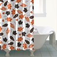 thumbnail image 3 of Autumn Leaves Harvest Thanksgiving Shower Curtain for Bathroom with Hooks and Weighted Hem, Polyester Fall Pumpkins Maple Waterproof Bath Curtains Hotel Style - Machine Washable,72x72in, 3 of 5
