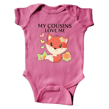 

Inktastic My Cousins Love Me- little fox Gift Baby Boy or Baby Girl Bodysuit