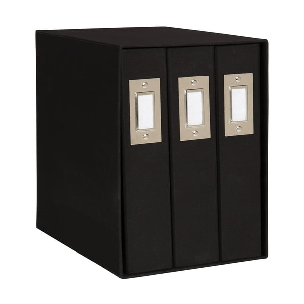 DesignOvation Cydney Set of 3 Fabric Photo Albums in Display Box, Holds