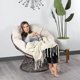 thumbnail image 2 of Round Tufted Chair Cushion with Hanging Mattress (White, 100cm*100cm), 2 of 4