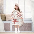 thumbnail image 7 of FORMRS Wearable Blanket Hoodie with Sleeves for Kids Cozy Flannel Sweatshirt, White Starfish, 7 of 7