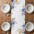 thumbnail image 6 of Flowers Eucalyptus Table Runner - 36 Inch Long, Kitchen Dining Table Runner Dresser Scarves, Watercolor Botanical Floral Leaves Farmhouse Decor for Coffee Tables Wedding Party Banquet, 6 of 8