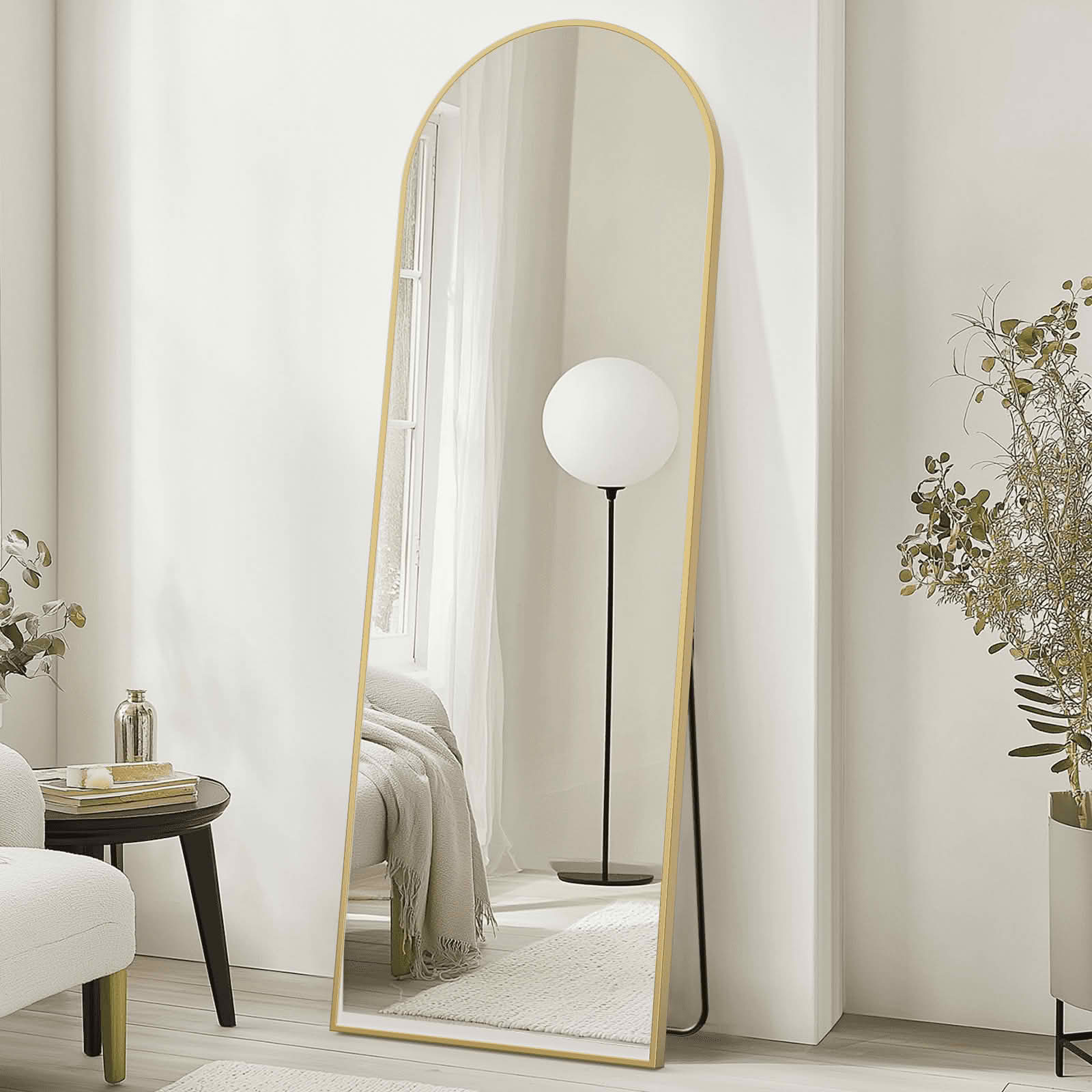 MAYEERTY 71 X 26 Inch Arched Full Length Mirror, Standing Hanging Leaning Wall Mirror