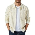 thumbnail image 1 of Men's Casual Knit Shirt with Button Up Closure, Long Sleeved and Comfortable for Everyday Wear, Features Hollowed Out Pattern for Style, 1 of 7
