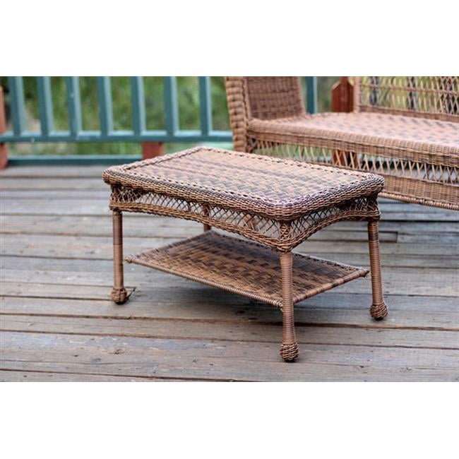 Jeco W00205 T Honey Wicker Patio Furniture Coffee Table Walmart Com Walmart Com