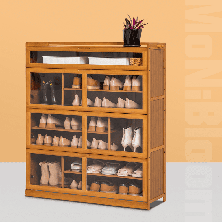 Wing Door Entryway Shoe Cabinet - 35 - Brown – MoNiBloom