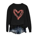 thumbnail image 2 of Fznquz Women's Sweatshirt Casual Valentines 2026 Shirt Winter Black Long Sleeve Crew Neck Women Fashion XXXL, 2 of 5