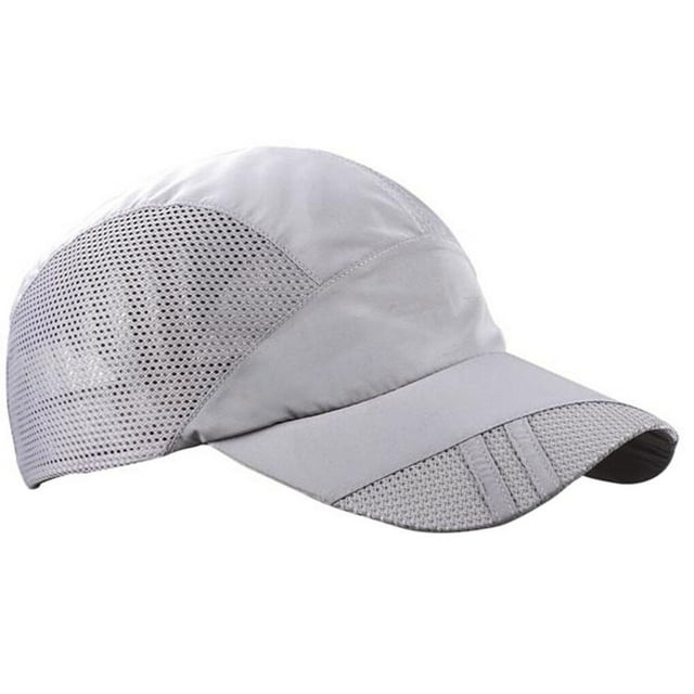 Summer Men Hat Clothing Accessory Sunshade Adjustable Sport Headgear Outdoor Summer Breathable Quick Drying Mesh Baseball Caps Light grey