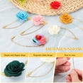 thumbnail image 3 of Uxcell 2Pcs Pin de Broche de Solapa de Flor con Hoja de Oro, Cadena de Borlas de Satén Colgante, Ramos Hechos a Mano para el Cuello del Traje, Boda, Fiesta, Verde Oscuro, 3 of 5