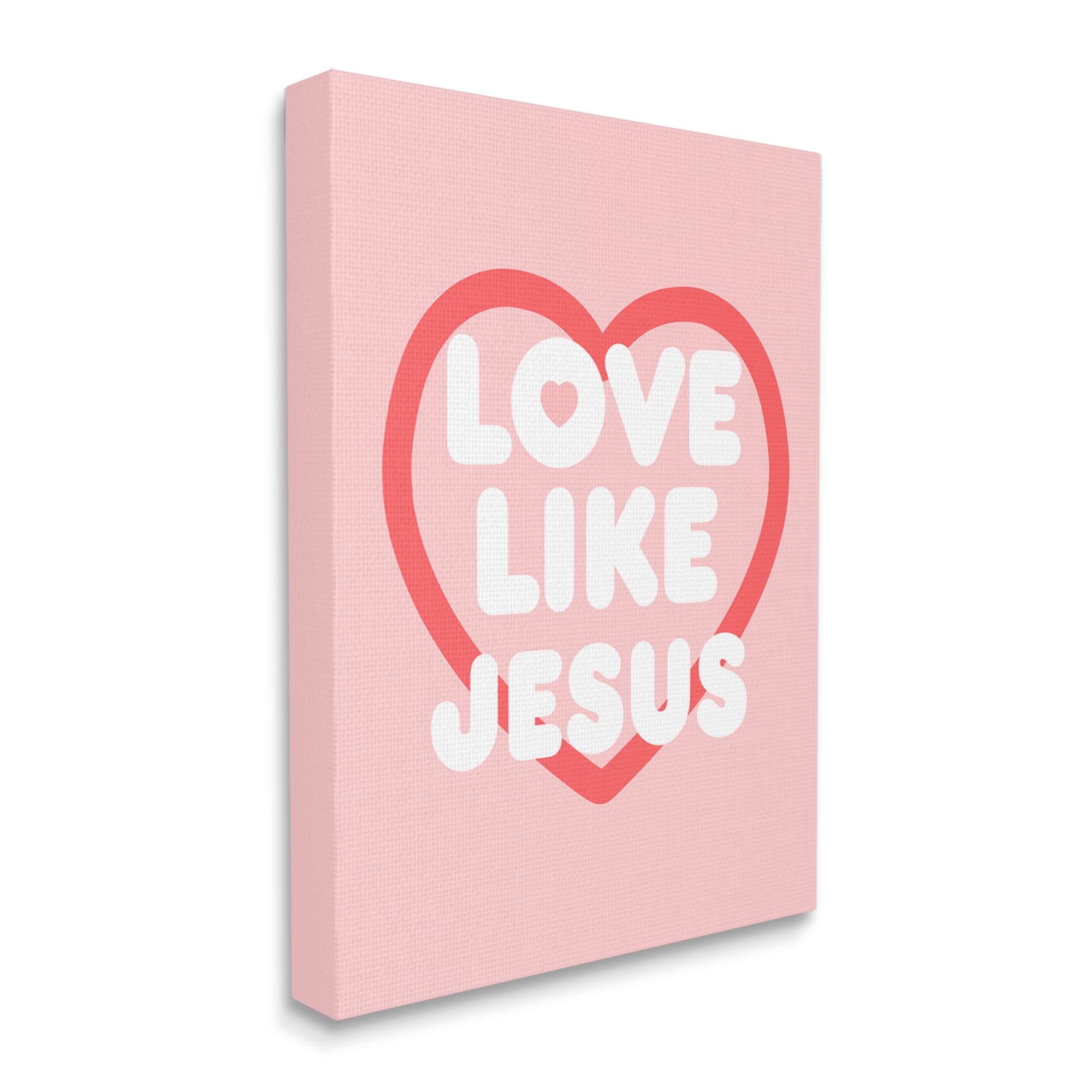 Stupell Industries Love Like Jesus Heart Inspirational Painting Gallery Wrapped Canvas Art Print Wall Art, 30 x 40