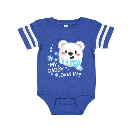 

Inktastic My Daddy Loves me- polar bear Gift Baby Boy or Baby Girl Bodysuit