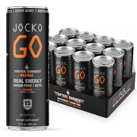 Jocko Go Sugar Free Afterburner Orange Energy Drink  12 fl oz  12 Pack Cans
