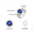 thumbnail image 4 of Jewelrypalace Vintage Flower Marquise 1.76ct Oval Cut Tanzanite Lab Created Sapphire Solitaire Engagement Ring Wedding Band 14K White Gold Yellow Gold 925 Sterling Silver Size 09, 4 of 6