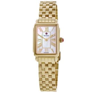 Michele Art Deco Two-Tone 18k Deco Diamond Chronograph Bracelet Watch 33mm GUC Deco Two-Tone 18K Gold-Plated Diamond Watch MWW06A000776  main image 4