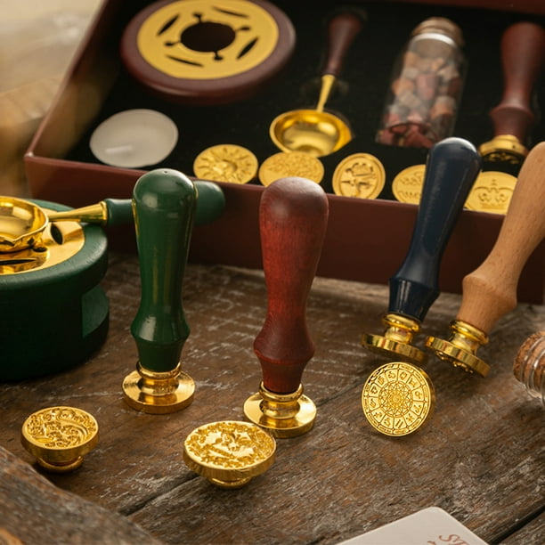 Zegelwas-set Met Theelichtjes, Smeltlepel En 325 Waskralen – Rood & Goud – Voor Enveloppen, Uitnodigingen En Knutselprojecten