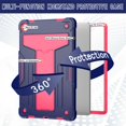 thumbnail image 3 of SaniMore Case for Lenovo Tab M10 Plus 3rd Gen 10.6 inch 2022 TB-125F/128F, Shockproof Silicone Backplane Rugged PCRotating Stand Pen Holder Anti-drop Heavy Duty Protective Cover, Navy+Rose, 3 of 5