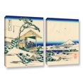 thumbnail image 2 of ArtWall Katsushika Hokusai "Tea House at Koishikawa, the Morning After a Snowfall" 2-Piece Gallery-Wrapped Canvas Set, 2 of 2