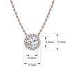 thumbnail image 5 of SuperJeweler 1 1/5ct Halo Lab Grown Diamond Necklace In 14K Rose Gold, 18 Inches For Women, 5 of 6