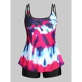 thumbnail image 1 of Tankini Cordón Ajustable Diseño Teñido Tamaño Grande Rosegal Lencería de talla grande, 1 of 5