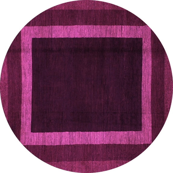 Ahgly Company Indoor Round Abstract Pink Modern Area Rugs, 6' Round