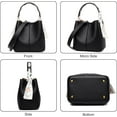 thumbnail image 3 of Soft PU Leather Handbags for Women Bucket Bag Shoulder Hobo Bags Big Capacity Tote Crossbody Bag, 3 of 7