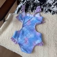 thumbnail image 5 of Shadoumai Floral Print Girls Swimsuit Soft Comfort Bathing Suit For Kids Sun Swimwear,Kid Girl Mermaid Tail 3Pcs Swimsuit, 5 of 8