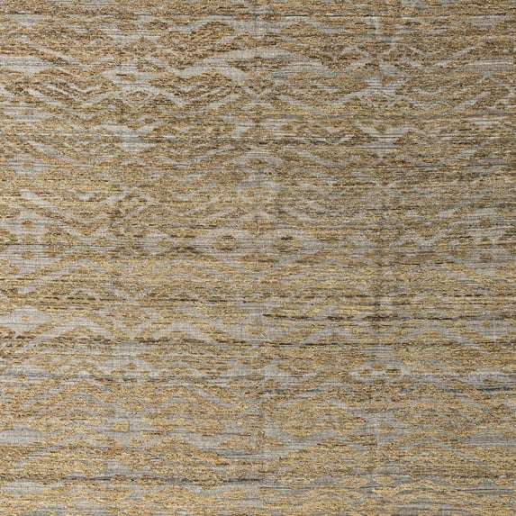 Ahgly Company Machine Washable Indoor Square Abstract Brown Sugar Brown Area Rugs, 7' Square