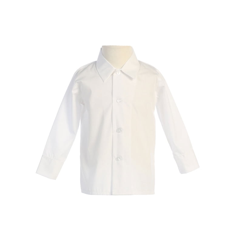Avery Hill Baby Boys Infant Toddler Long Sleeved Simple Dress Shirt in Ivory or White, Infant Boy's, Size: 5