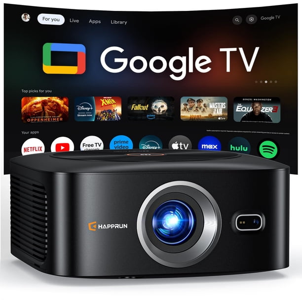 Proyector HAPPRUN J7 PRO 1500 ANSI Google TV 4K Full HD