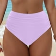 thumbnail image 2 of TTUHYWXI Women's High Waisted Bikini Bottom Tummy Control Ruched Vacation Beach Bathing Suit Swim Bottom (Light Purple, XL), 2 of 9