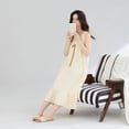 thumbnail image 3 of Defitshape Women's Full Cotton Lounge Dress Holiday Loungewear Light Home Long Torso Long 2025 Autumn Night Gown Style2 Large, 3 of 5