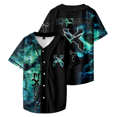 thumbnail image 4 of Camiseta de béisbol personalizada Excision Jersey azul/verde Galaxy, camiseta de béisbol Harajuku con botones finos, camiseta de béisbol para EDM, 4 of 4