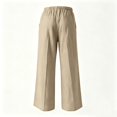 thumbnail image 7 of Khunlpohl Cotton Linen Pants for Womens Wide Legs Elastic Waist Palazzo Casual Pant Tied Loose Trendy Trousers with Pockets, 7 of 7