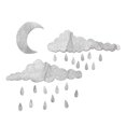 thumbnail image 1 of Pegatinas de pared de algodón duradero con diseño de nubes y luna para decorar paredes. Plata, 1 of 7