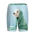 thumbnail image 5 of Naloa Dog Wrapped in Towel Men's Short Pajama Pants, Lounge Comfort Shorts with Elasticized Waistband and Side Pockets - Medium, 5 of 9