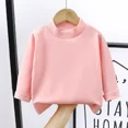 thumbnail image 4 of Ropa de otoño e invierno para niños, Polo/cuello de tortuga, camiseta de manga larga de lana de doble cara, Top de capa Base cálida para niños y niñas, 4 of 5