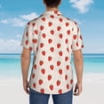 thumbnail image 4 of Pofeuu Hand Drawn Strawberry Print Hawaiian Shirt for Men Sleeves Casual Button Down Summer Beach Dress Shirts T-Shirts,XX-Large, 4 of 7