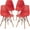 Red, variant on Modern Style Dining Chair Mid Century Modern DSW Chair, Shell Lounge Plastic Chair for Kitchen, Dining, Bedroom, Living Room Side Chairs Set of 4(Black)