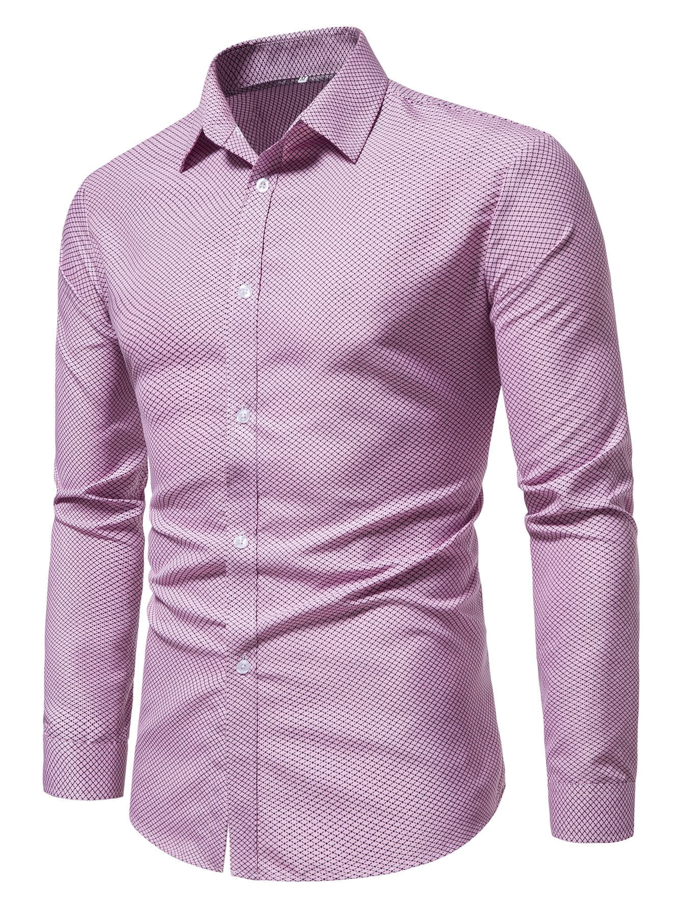 Pink Work Men Argyle Print Shirt L(8/10) Y034D - Walmart.com