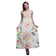 thumbnail image 1 of Bimba Robe Longue Sans Manches à Bretelles Spaghetti Imprimée Teinture sur Nœuds en Rayonne pour Femmes - Moyen, 1 of 4