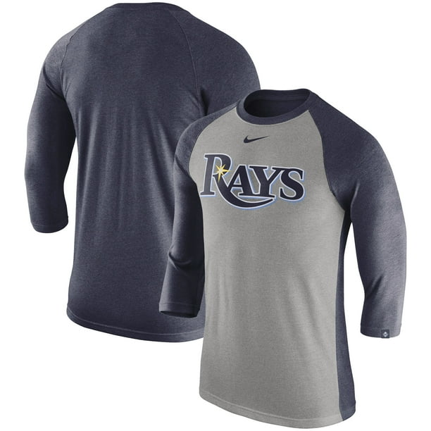Tampa Bay Rays Nike 3/4Sleeve TriBlend Raglan TShirt Heathered