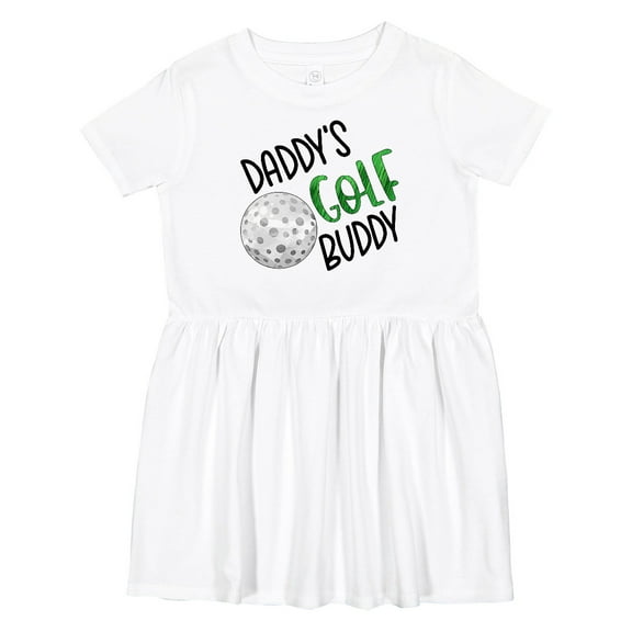 Inktastic Daddy's Golf Buddy with Golf Ball Girls Toddler Dress