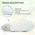 thumbnail image 4 of AOMAIS Womens Canvas Fashion Sneakers Classic Low Top Fabric Shoes Casual Walking Canvas Flats Cute Lace Up Tennis Shoes for Lady(OFF-White US10), 4 of 8