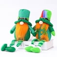 thumbnail image 3 of St.Patrick's Day Leprechaun Toy Muñeco de peluche Hecho a mano Nordic Nisse Holiday Gnome Rainbow Tomte para Irish Saint Paddy's Day Pascua arco iris sombrero pierna larga Inevent HA028191-02, 3 of 7