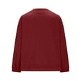 thumbnail image 4 of Htigea Womens Lace Up Sweatshirts Casual V Neck Long Sleeve Tops Lightweight Fall Pullover Sweatshirt Red L, 4 of 9