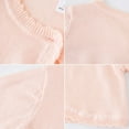 thumbnail image 4 of Hotiary Toddler Baby Girls Open Front Bolero Shrug Kids Long Sleeve Cropped Elegant Cardigan Knit Sweater Children Ruffled One Button Cute Outwear Crop Top Cover Up for 1-10Y Pink, 4 of 8