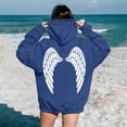 thumbnail image 2 of YUEHUA Silver Angel Wing Print Hoodies for Women Men Fleece Sweatshirts Pullover Funny Hoody Hooded With Pockets, 2 of 6
