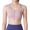 thumbnail image 2 of Women's Solid Color Zip Front Zipper Sports Bra Yoga Running Comfy Vest Without Steel  Cross Back Underwear Breathable, 2 of 6