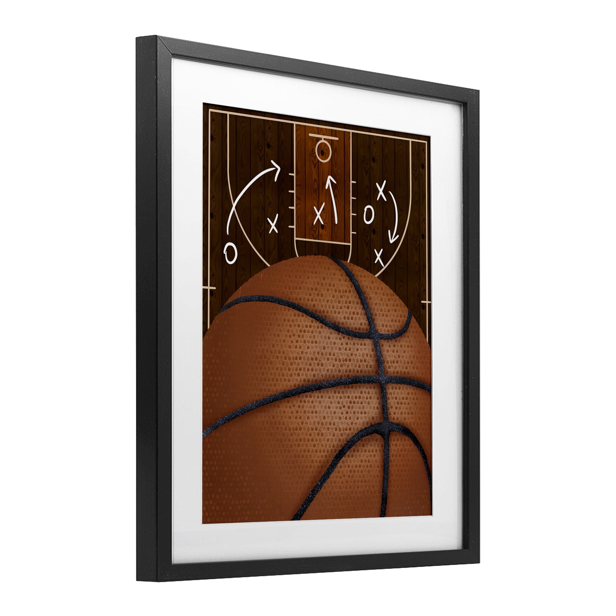Stupell Industries Basketball Court Tactics Black Framed Print Under Glass, design by Jennifer Stith