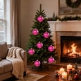 thumbnail image 5 of Glitter Christmas Ball Ornament, 4.7 In Shatterproof Plastic Hanging Holiday Decoration, Hot Pink, 5 of 7